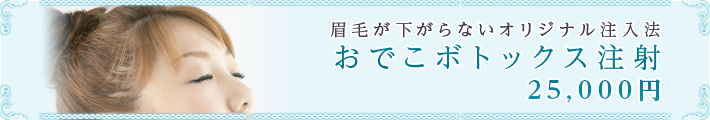 眉毛が下がらないオリジナル注入法
おでこボトックス注射
25,000円